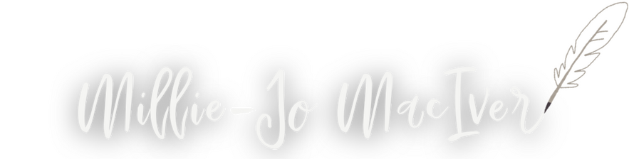 Millie-Jo MacIver, written in a swirling caligraphy with a feather on the end of the 'r' in MacIver.